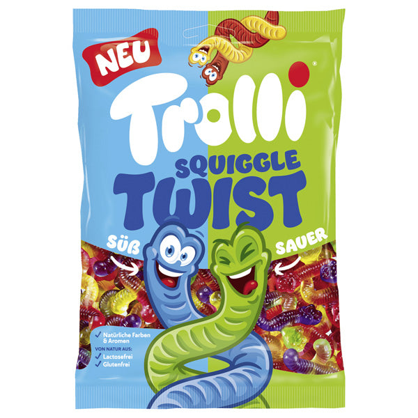 "Trick or Treat" Squiggle Twist Sweet & Sour Worm Gummies - 175g (Parallel Import)