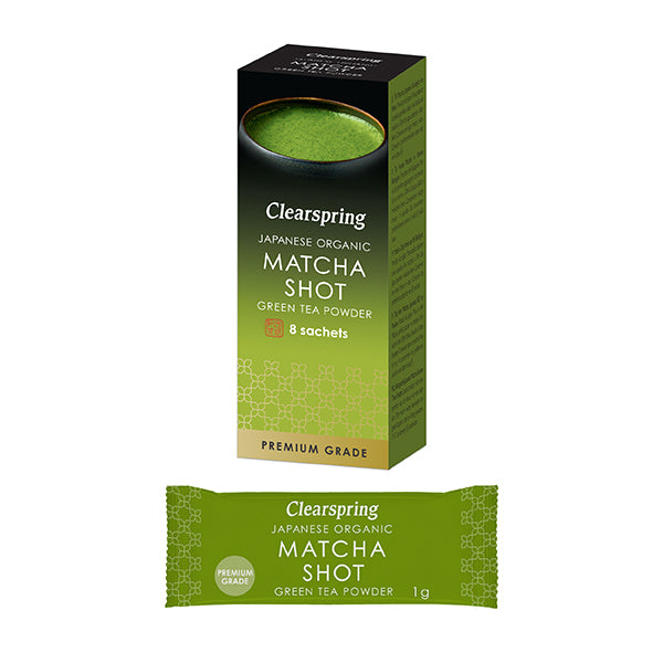 Organic Japanese Matcha Shot (Premium Grade Green Tea Powder) - 8 sachets