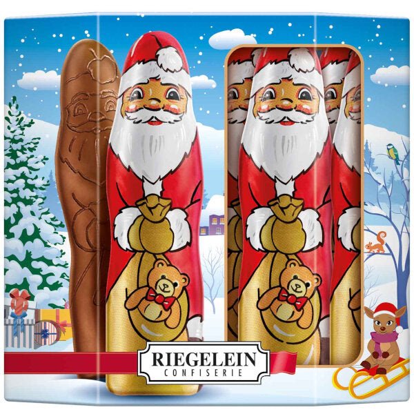 Riegelein Christmas Special 10 Solid Santa Clauses 125G