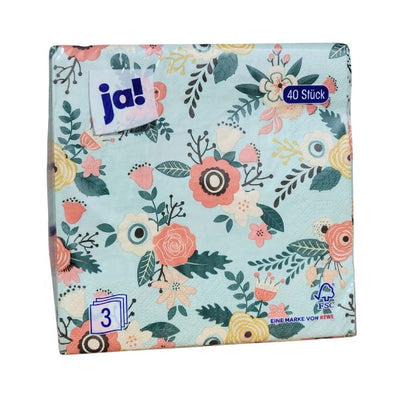 Flower Pattern Napkins - 40 Pieces (Random Color Delivery)