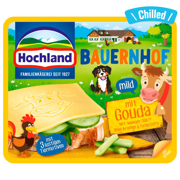 Hochland Mild Gouda Cheese Slices With Reduced Salt 150G