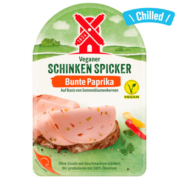 Vegan Ham Slices with Bell Peppers - 80g (Chilled 0-4℃) (Best Before Date: 02/09/2026)