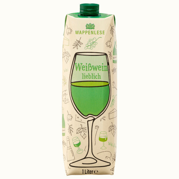 Wappenlese Fruity Silvaner Semi-Dry White Wine In Tetra Pack 1L