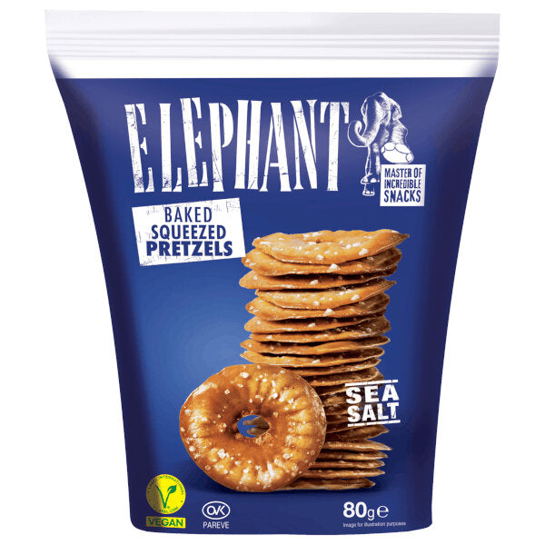 Elephant Vegan Baked Pressed Pretzels With Sea Salt 80G