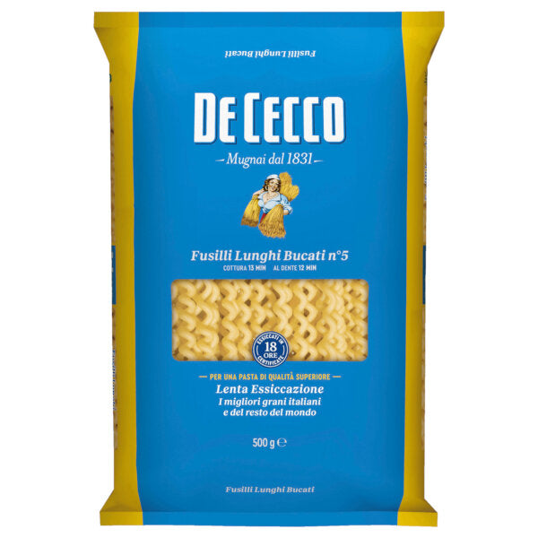 De Cecco Fusilli Lunghi Bucati N5 Pasta 500G