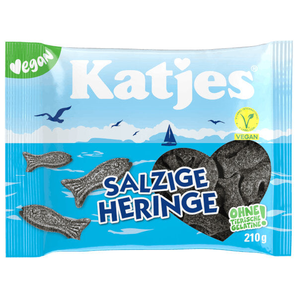 Katjes Vegan Salty Fish Shape Licorice Gummies 210G