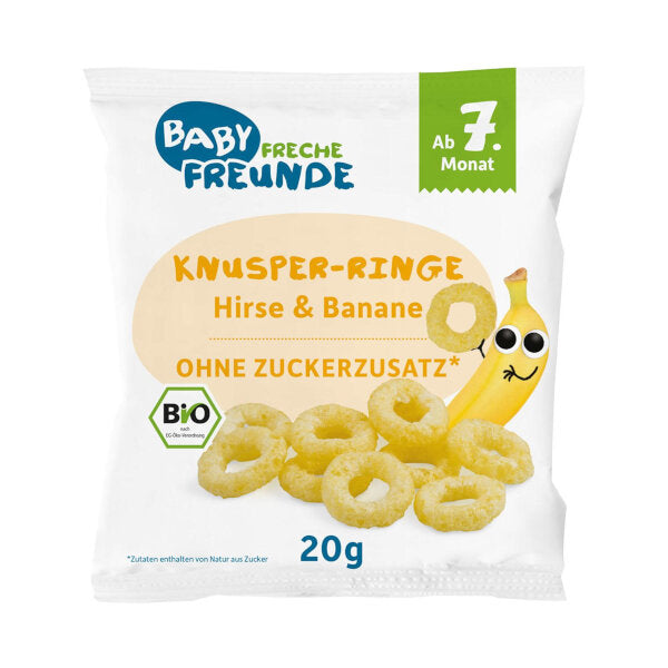 Organic Crispy Rings - Millet & Banana (No Added Sugar, For Babies and Kids) - 20g (Parallel Import)