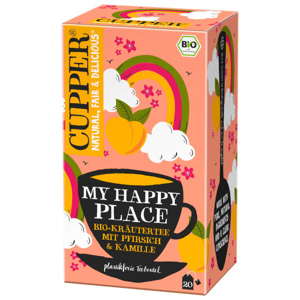 Organic Peach Chamomile Herbal Tea "My Happy Place" - 20 Tea Bags (Parallel Import)