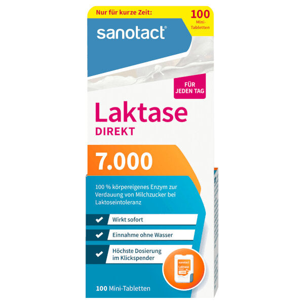 Lactase 7000 Direct Mini Tablets (Lactose Intolerance Treatment) - 100 pieces (Parallel Import)