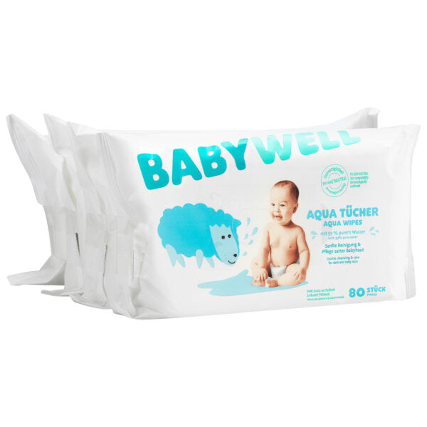 Aqua Baby Wipes - 2 x 80 Pieces