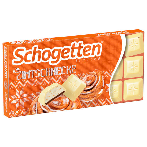Schogetten Winter Special White Chocolate Pralines Cinnamon Rolls 100G