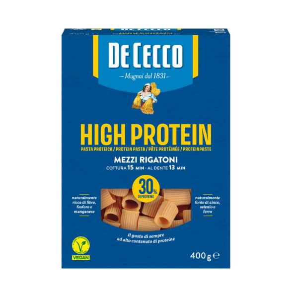 De Cecco High Protein Mezzi Rigatoni 400G