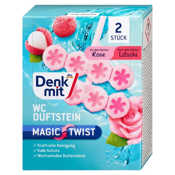 Magic Twist Hanging Toilet Cleaning Balls (Rose &amp; Lychee) - 2 Pieces