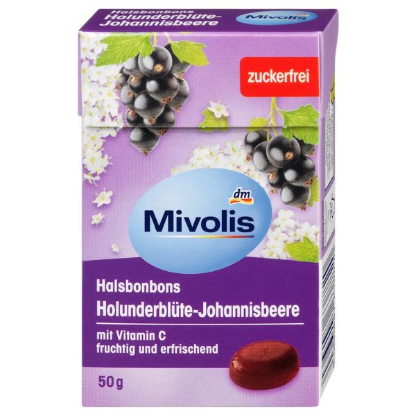 Sugar-Free Elderflower Blackcurrant Throat Lozenge - 50g