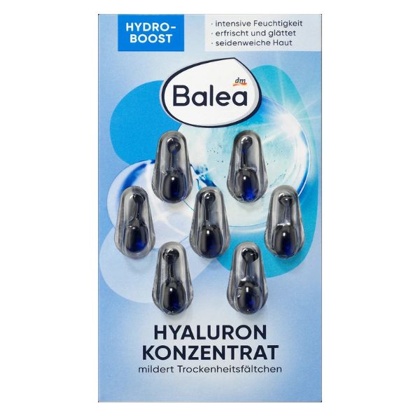 Balea Hyaluronic Acid Intensive Moisturizing Concentrate Serum Capsules 7Pcs