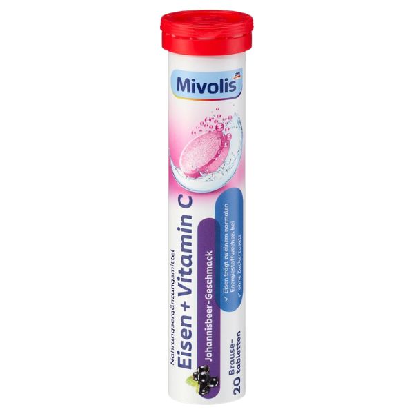Mivolis Iron + Vitamin C Effervescent Tablets 20 Tablets