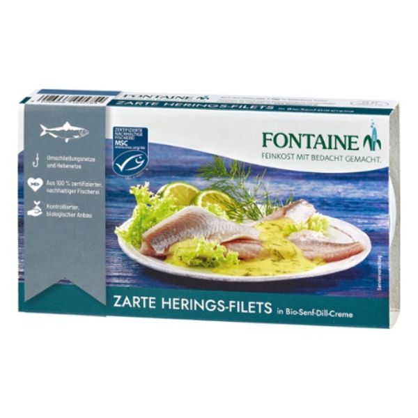 Herring Fillets in Organic Mustard Dill Sauce - 200g