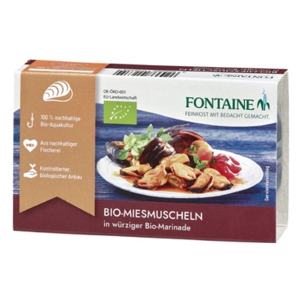 Fontaine Organic Mussels In Olive Oil & Vinegar 120G