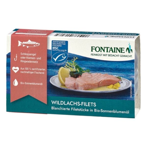 Fontaine Wild Salmon In Organic Sunflower Oil 125G