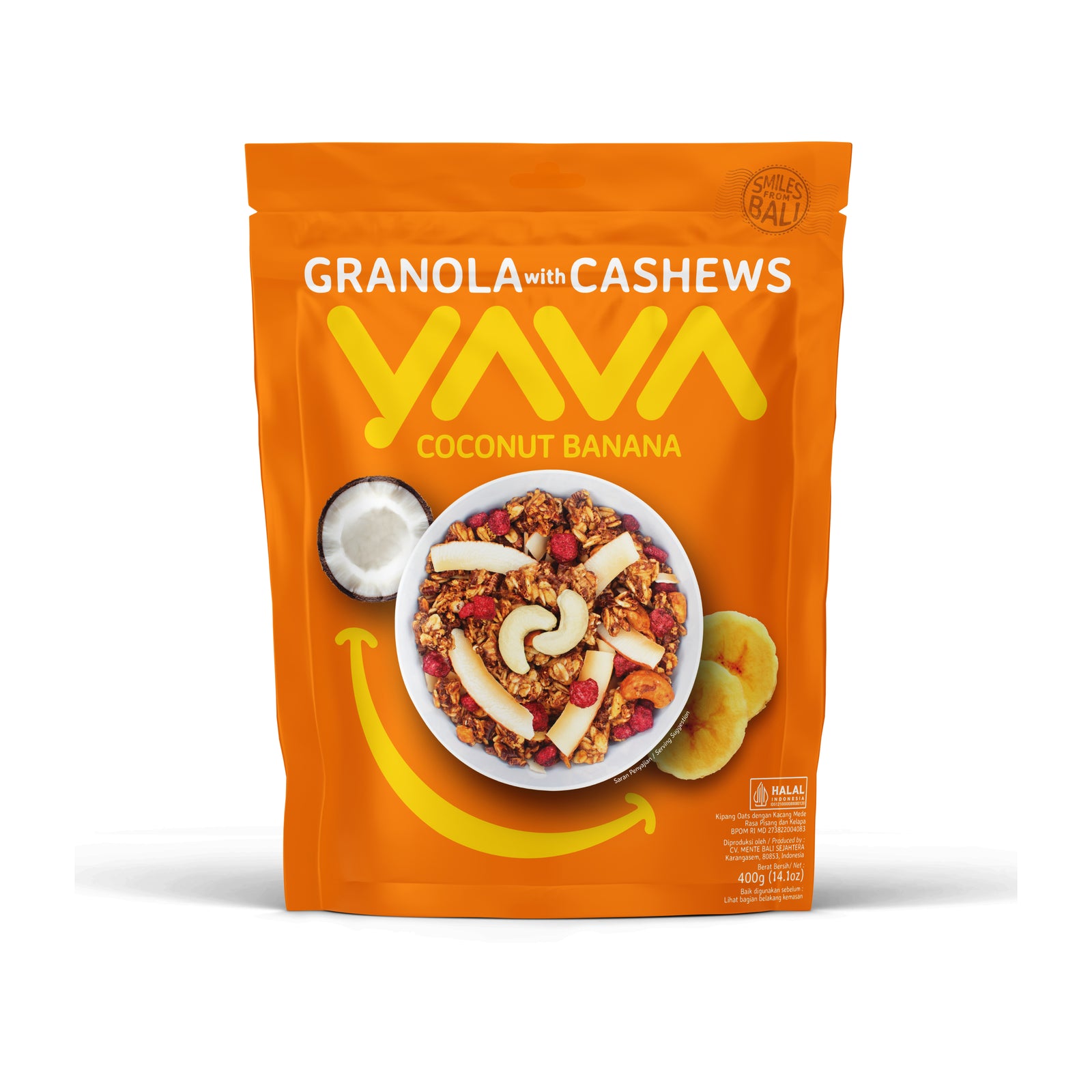 East Bali Cashews Granola With Cashews Coconut Banana 400G