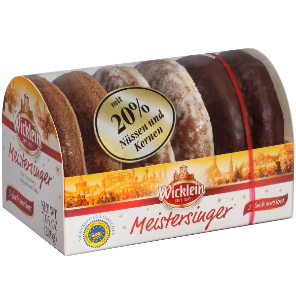 Christmas Special - Coated Gingerbread on Edible Paper 3 Flavors "Meistersinger" - 200g (Parallel Import)