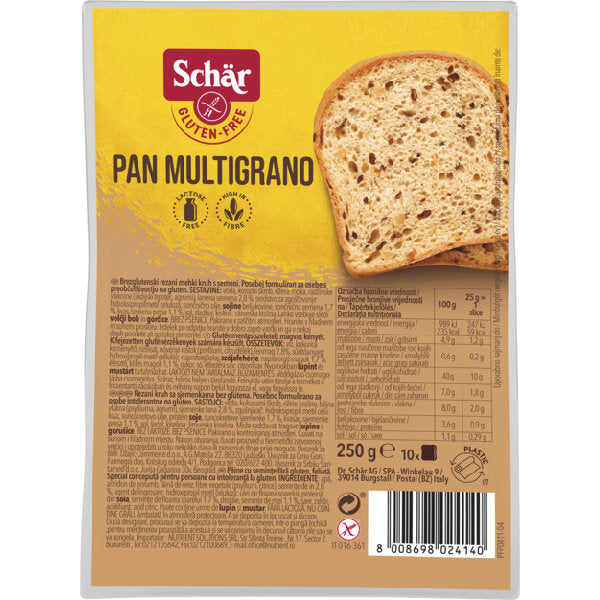 Gluten-Free Multigrain Sliced Bread - Pan Multigraino - 250g