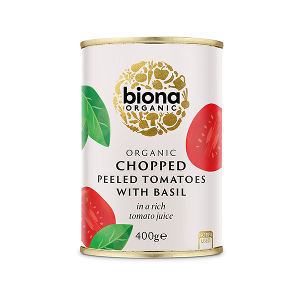Organic Chopped Tomatoes with Fresh Basil - 400g