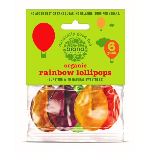 Organic Rainbow Lollies (6 Pieces) - 50g