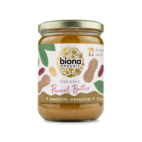 Organic Unsalted Pure Smooth Peanut Butter - 500g