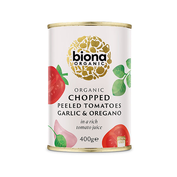 Organic Chopped Tomatoes (with Garlic & Oregano) - 400g