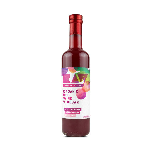 Raw Vibrant Living Organic Red Wine Vinegar With The Mother 500ml