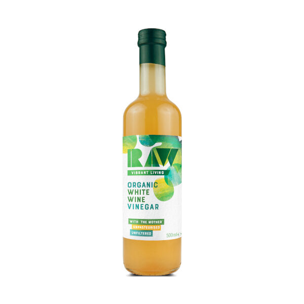 Raw Vibrant Living Organic White Wine Vinegar With The Mother 500ml