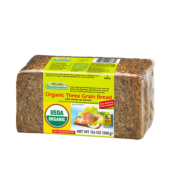 Mestemacher Organic Three Grain Bread 500G