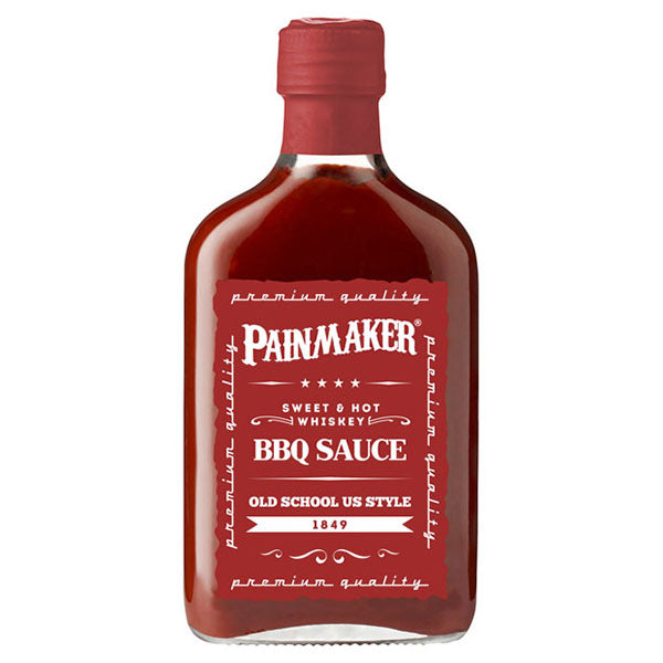 Painmaker- Sweet &amp; Hot Whiskey BBQ Sauce Old School - 195ml