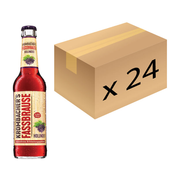 Krombacher Fassbrause Alcohol-Free Elderberry Drink - 330ml x 24 (Parallel Import)