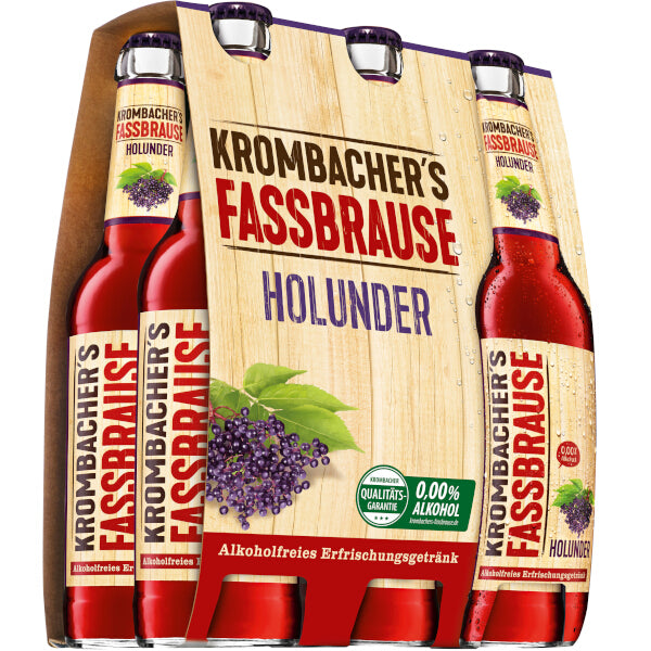 Krombacher Fassbrause Alcohol-Free Elderberry Drink - 330ml x 6 (Parallel Import)