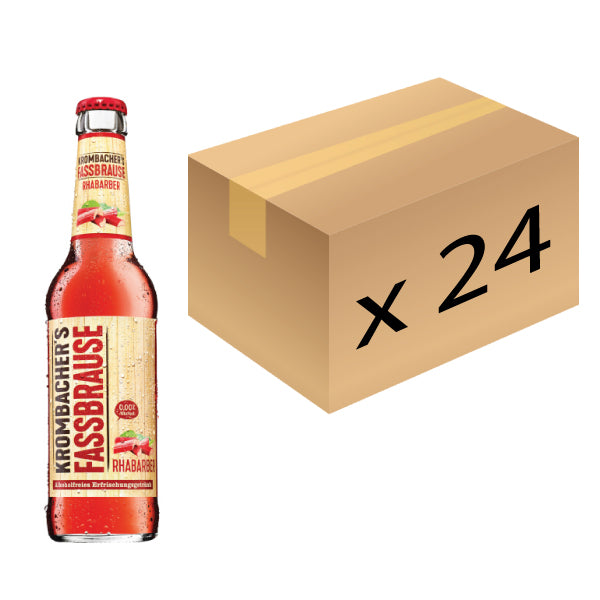 Krombacher Fassbrause Alcohol-Free Rhubarb Drink - 330ml x 24 (Parallel Import)