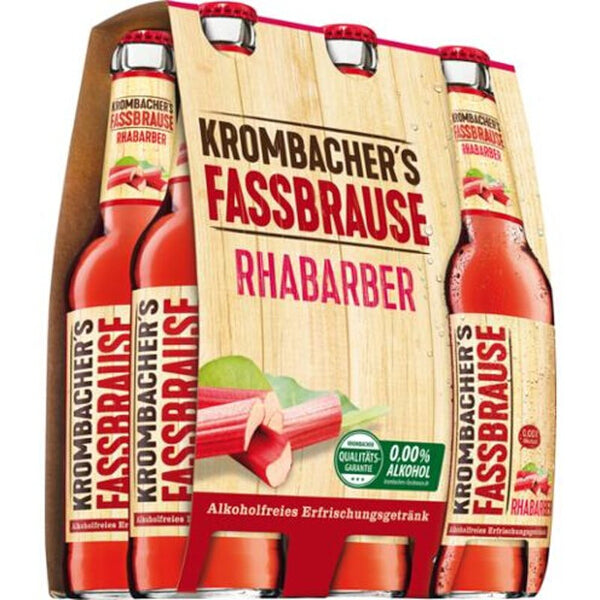 Krombacher Fassbrause Alcohol-Free Rhubarb Drink - 330ml x 6 (Parallel Import)