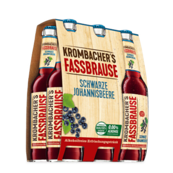 Krombacher Fassbrause Alcohol-Free Black Currant Drink - 330ml x 6 (Parallel Import)