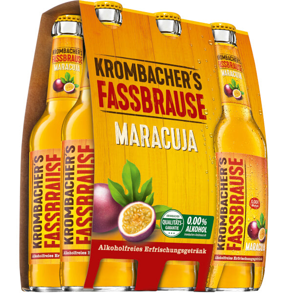 Krombacher Fassbrause Alcohol-Free Passion Fruit Drink - 330ml x 6 (Parallel Import)
