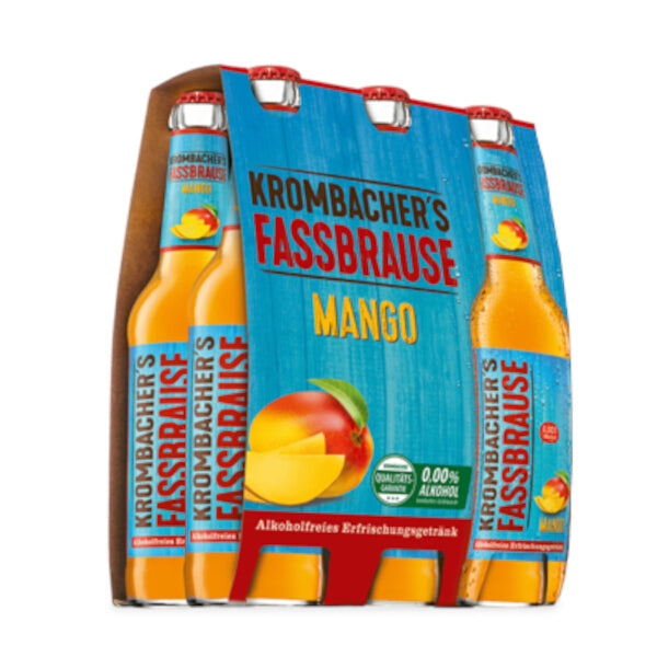 Krombacher Fassbrause Alcohol-Free Mango Drink - 330ml x 6 (Parallel Import)