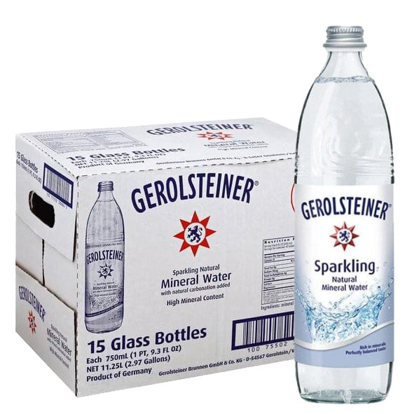 Gerolsteiner Sparkling Mineral Water - 750ml x 15 (Parallel Import)