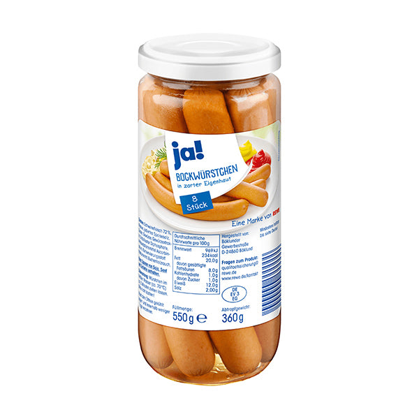 Ja! Bockwurst Sausages 8 Pcs 550G