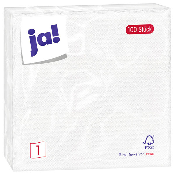 Ja! Embossed White Napkins 100 Pieces
