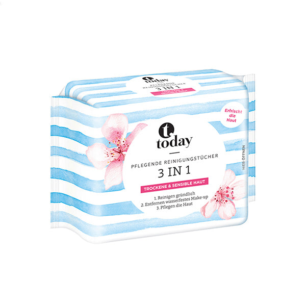 3 in 1 Makeup Remover Cleansing Wipes - 25 towelettes