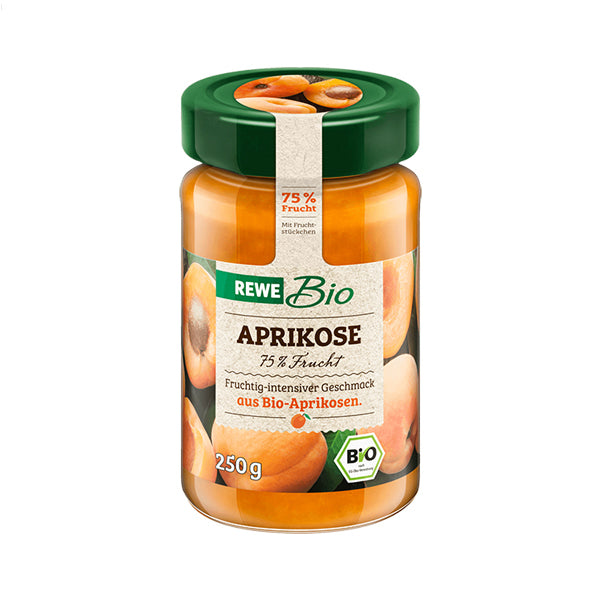 Organic Apricot Jam with 75% Fruit Content - 250g