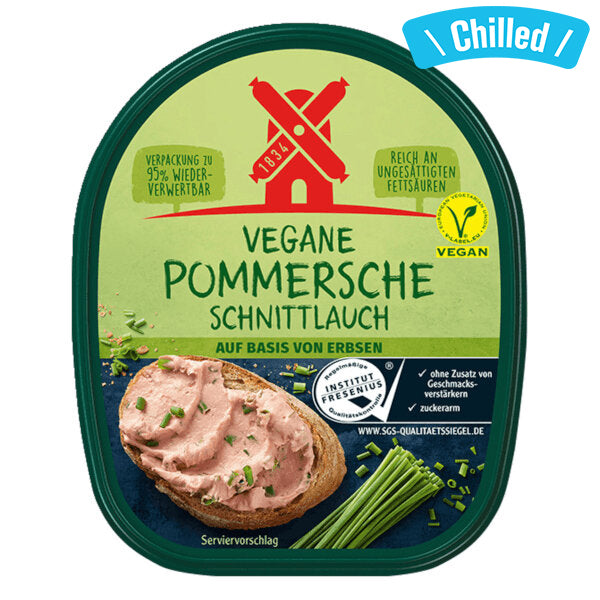 Vegan "Pommersche" Liver Sausage Spread With Chives - 125g (Chilled 0-4℃) (Parallel Import)