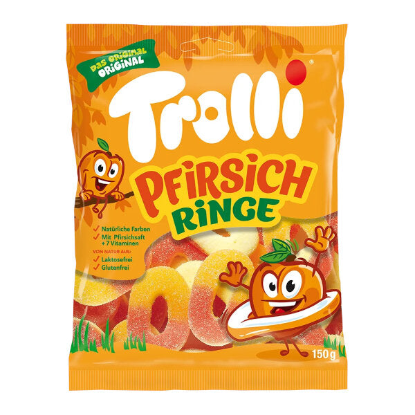 Trolli Peach Fruit Gummy Rings 150G