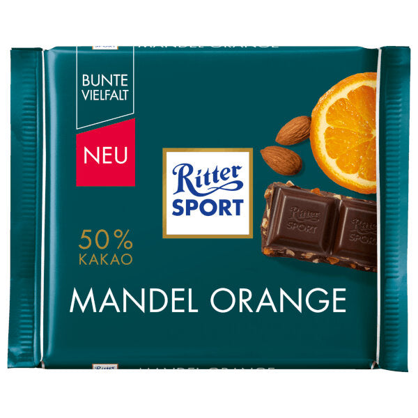 Dark Chocolate Bar with Almond and Orange 100g (Parallel Import)