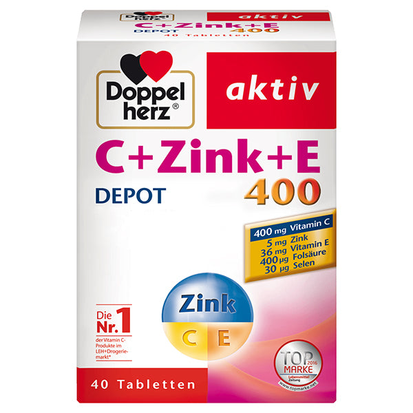 Vitamin C + E + Zinc Supplement - 40 tablets (Parallel Import)